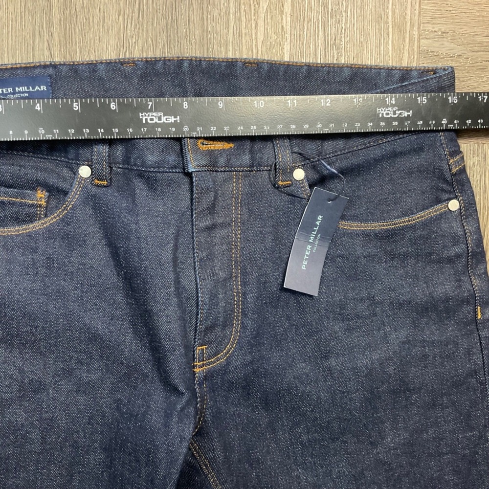 NWT Peter Millar Collection Japan Selvedge Jeans Mens 32x35 Dark Wash Classic - Picture 10 of 12